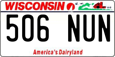 WI license plate 506NUN
