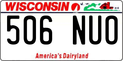 WI license plate 506NUO