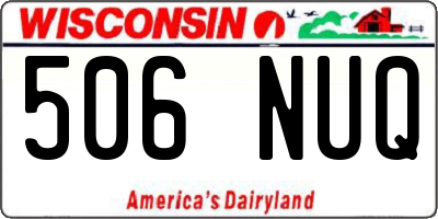 WI license plate 506NUQ