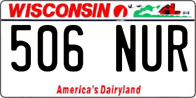 WI license plate 506NUR