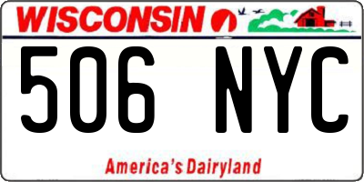 WI license plate 506NYC