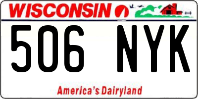 WI license plate 506NYK
