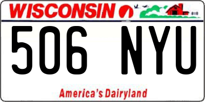 WI license plate 506NYU