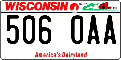WI license plate 506OAA