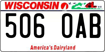 WI license plate 506OAB