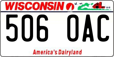 WI license plate 506OAC