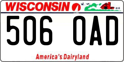WI license plate 506OAD