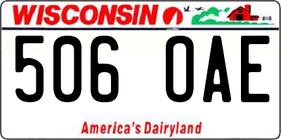 WI license plate 506OAE