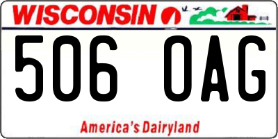 WI license plate 506OAG