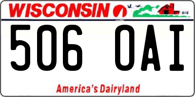 WI license plate 506OAI