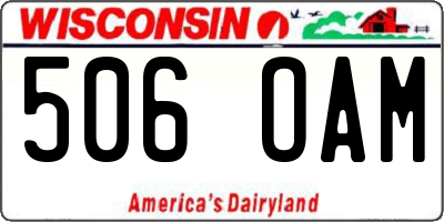 WI license plate 506OAM