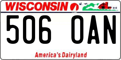 WI license plate 506OAN