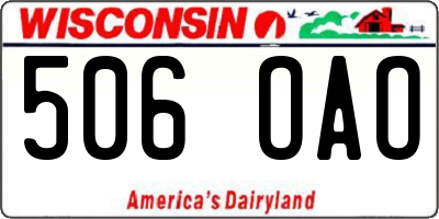 WI license plate 506OAO