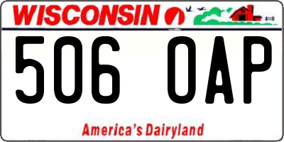 WI license plate 506OAP