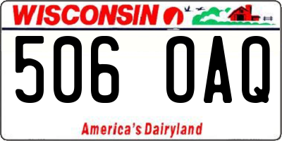 WI license plate 506OAQ