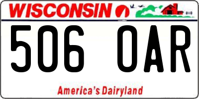 WI license plate 506OAR