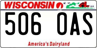 WI license plate 506OAS