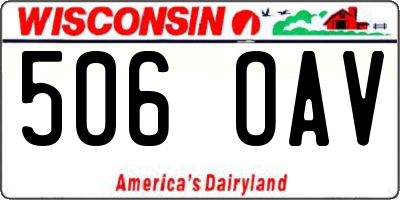 WI license plate 506OAV