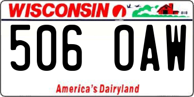 WI license plate 506OAW