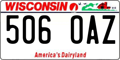 WI license plate 506OAZ