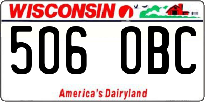 WI license plate 506OBC