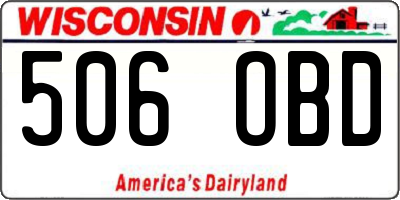 WI license plate 506OBD