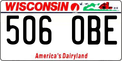 WI license plate 506OBE