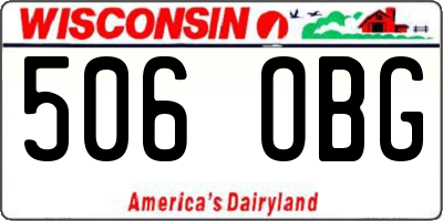 WI license plate 506OBG