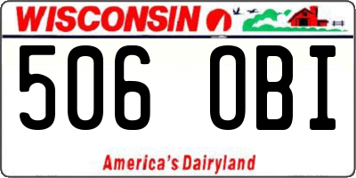 WI license plate 506OBI