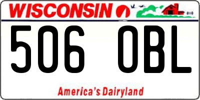 WI license plate 506OBL