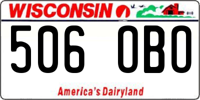 WI license plate 506OBO