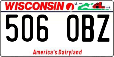 WI license plate 506OBZ