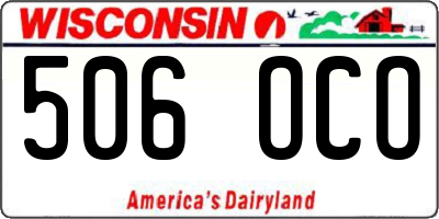 WI license plate 506OCO