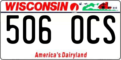 WI license plate 506OCS
