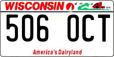 WI license plate 506OCT