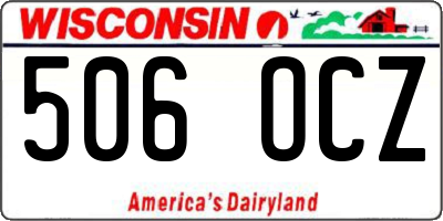 WI license plate 506OCZ