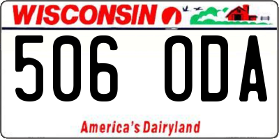 WI license plate 506ODA
