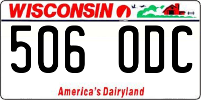 WI license plate 506ODC