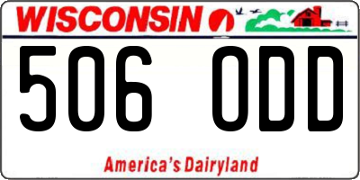 WI license plate 506ODD
