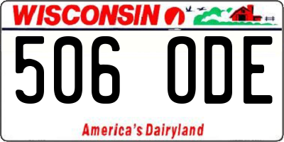 WI license plate 506ODE
