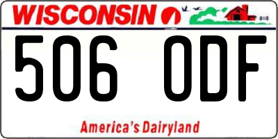 WI license plate 506ODF