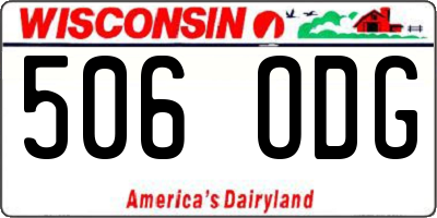 WI license plate 506ODG