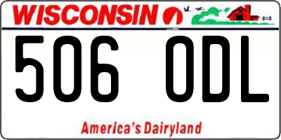 WI license plate 506ODL