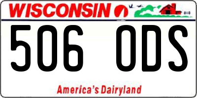 WI license plate 506ODS