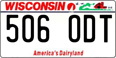 WI license plate 506ODT