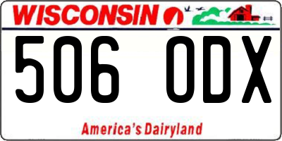 WI license plate 506ODX