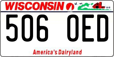 WI license plate 506OED
