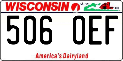 WI license plate 506OEF