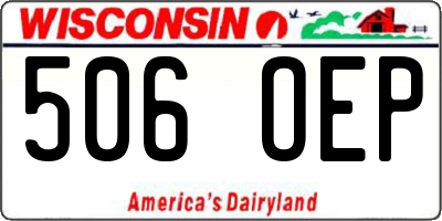 WI license plate 506OEP