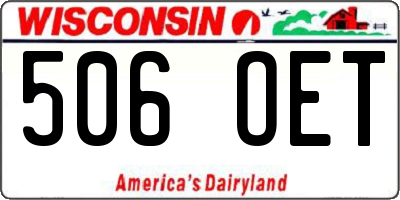 WI license plate 506OET
